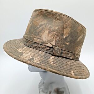 vintage • fedora realtree camo hat outdoor safari hunting cowboy cap whitewater
